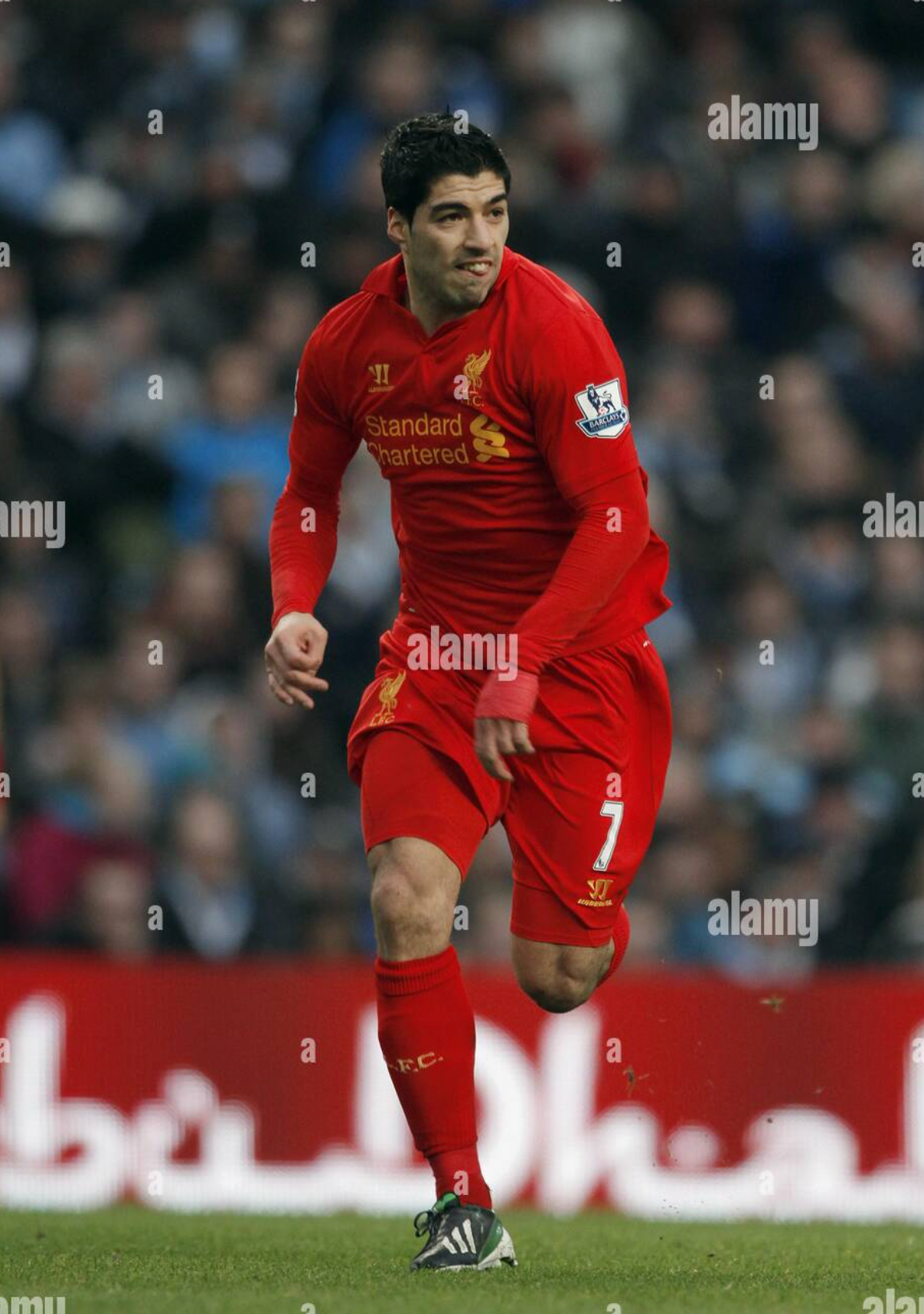 Liverpool FC 2013-14 Home Jersey Luis Suarez #7 L/S Kit - (9.8/10) - L