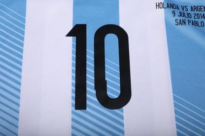 Argentina 2014 Home Jersey Lionel Messi #10 World Cup vs Netherlands Kit - (9/10) - XL