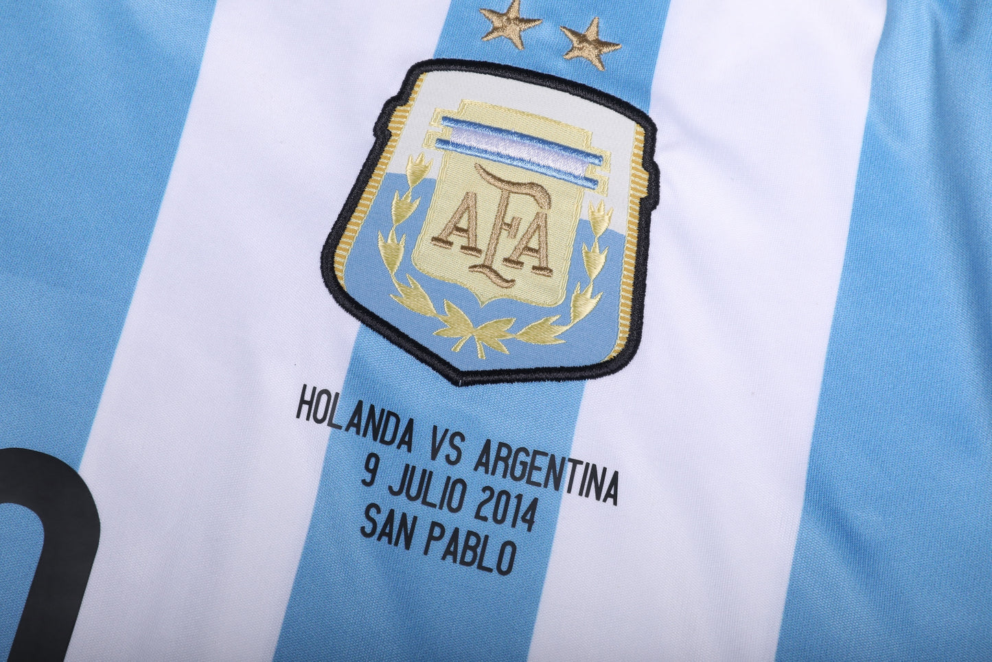 Argentina 2014 Home Jersey Lionel Messi #10 World Cup vs Netherlands Kit - (9/10) - XL