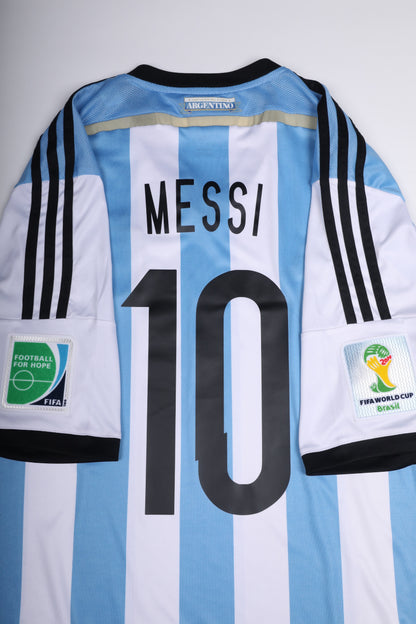 Argentina 2014 Home Jersey Lionel Messi #10 World Cup vs Netherlands Kit - (9/10) - XL