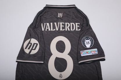 Real Madrid CF 2024-25 Authentic Third Federico Valverde #8 UCL Kit - L *BNWT*