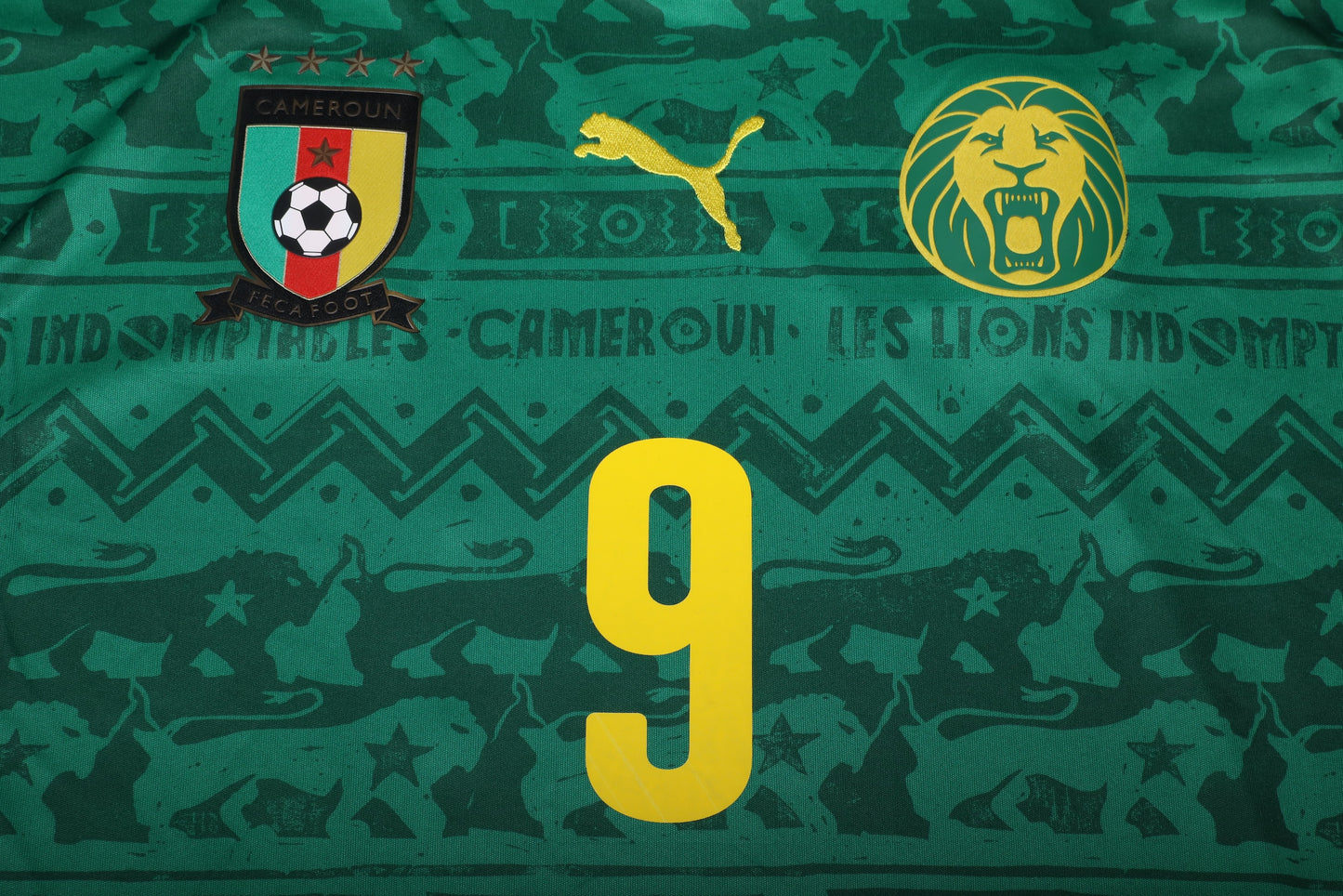 Cameroon 2014-15 Home Jersey Samuel Eto'o #9 Kit - (8.5/10) - L