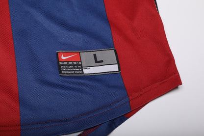 FC Barcelona 1998-99 Home Jersey Figo #7 Kit - (7/10) - L