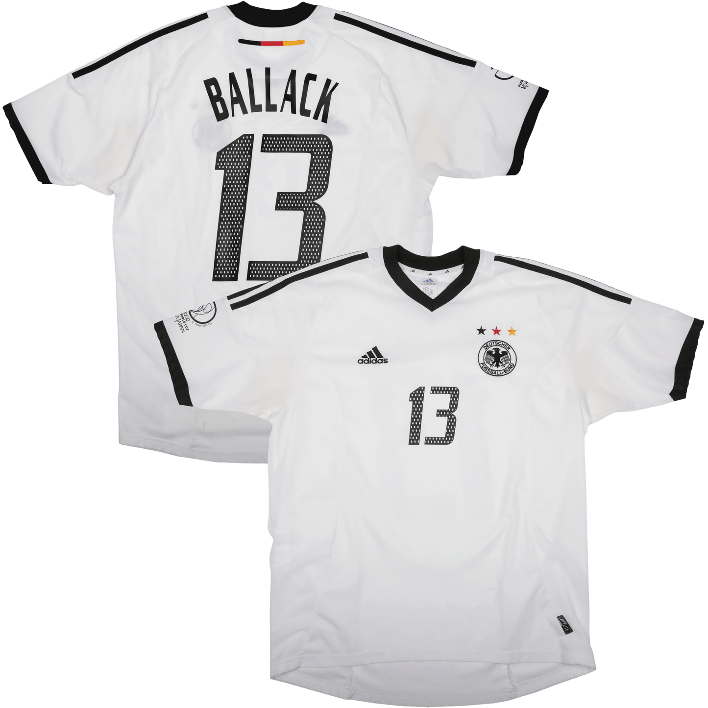 Germany 2002-04 Home Jersey Ballack #13 Kit - (6/10) - L