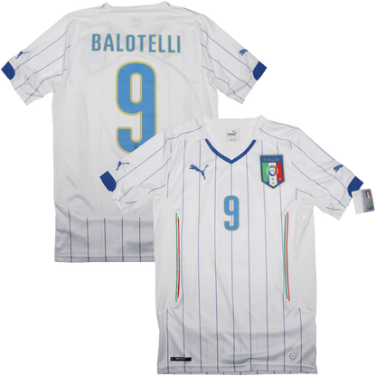 Italy FIGC 2014-15 Away Jersey Balotelli #9 Kit - M *BNWT*