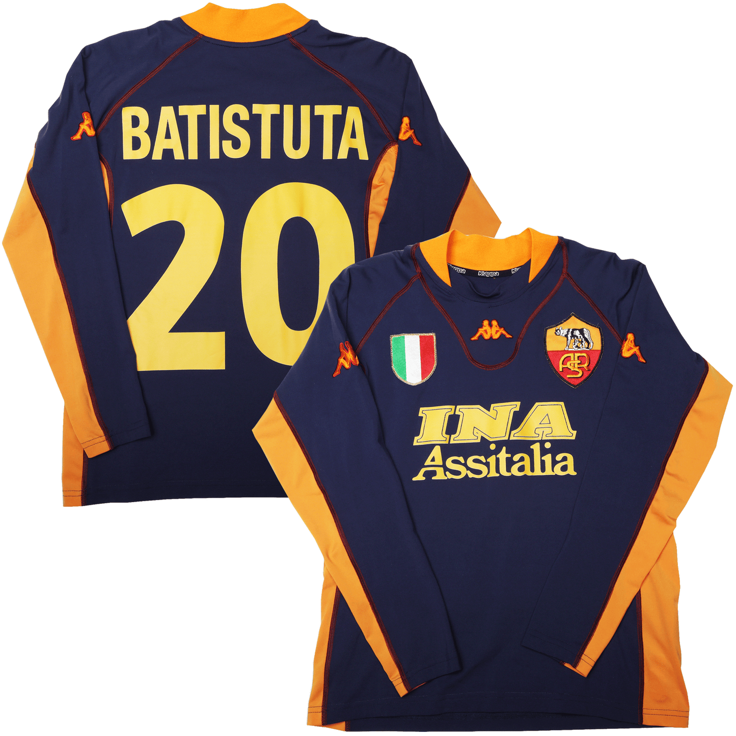 AS Roma 2001-02 Third Jersey Batistuta #20 L/S Kit - (8/10) - M