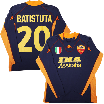 AS Roma 2001-02 Third Jersey Batistuta #20 L/S Kit - (8/10) - M