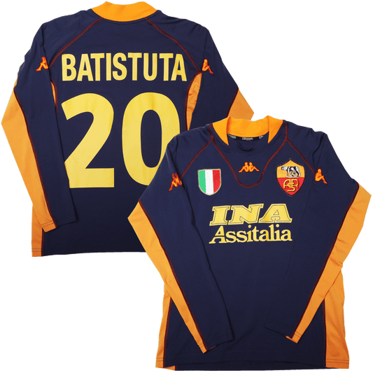 AS Roma 2001-02 Third Jersey Batistuta #20 L/S Kit - (8/10) - M