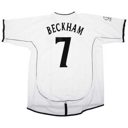 England 2001-03 Home Beckham #7 2002 World Cup vs Brazil Kit - (7.5/10) - XL