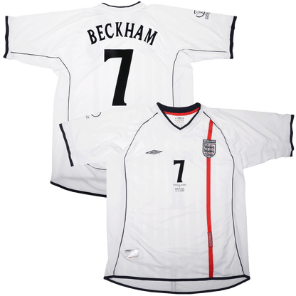 England 2001-03 Home Beckham #7 2002 World Cup vs Brazil Kit - (7.5/10) - XL