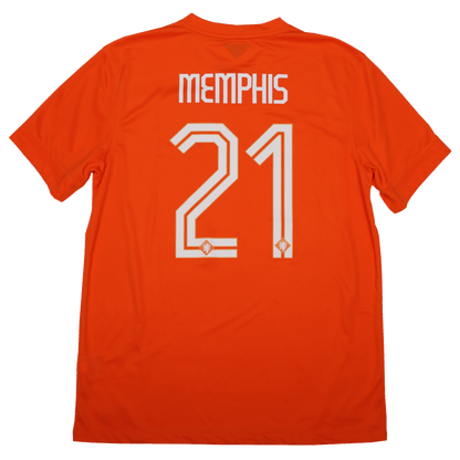 Netherlands 2014-15 Home Jersey Memphis Depay #21 Kit - (9.5/10) - L