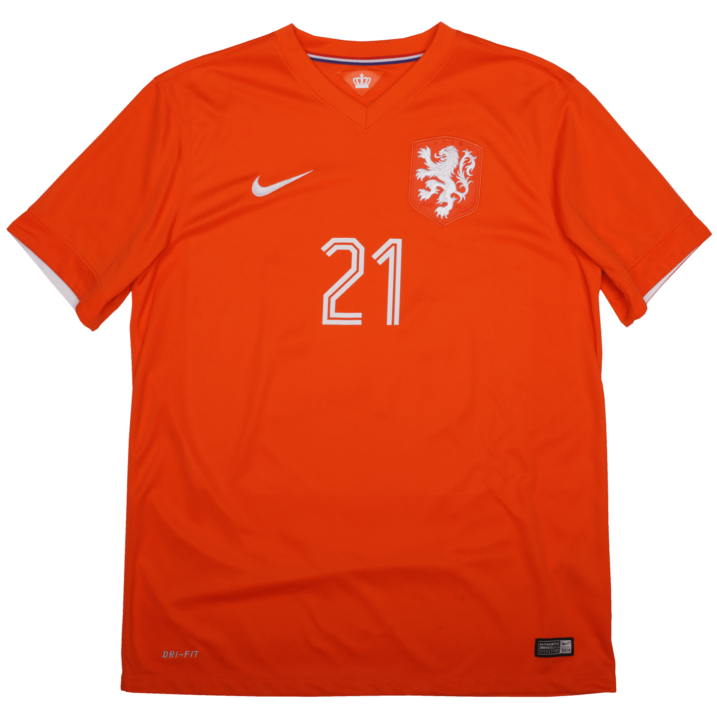 Netherlands 2014-15 Home Jersey Memphis Depay #21 Kit - (9.5/10) - L