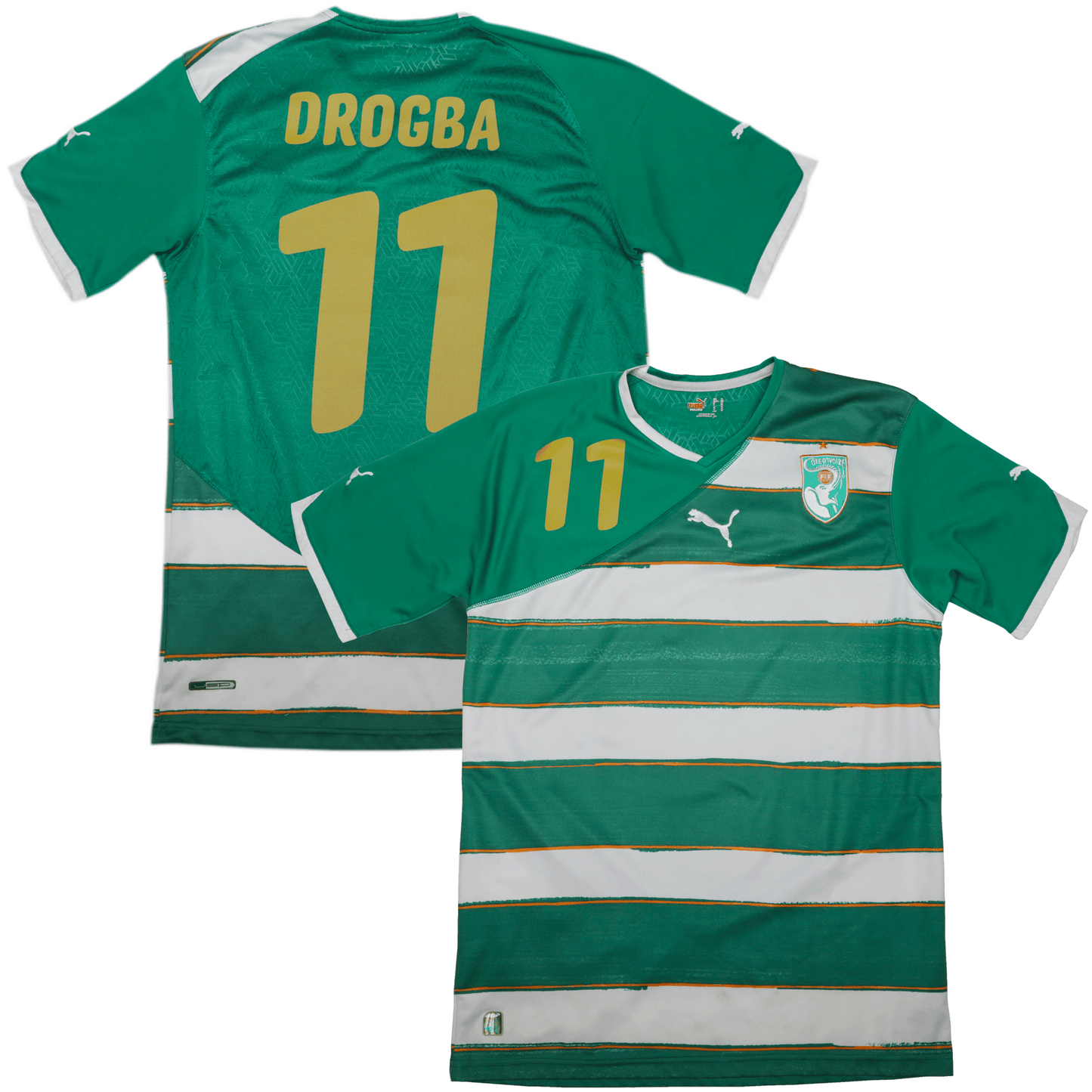 Ivory Coast 2010-11 Away Jersey Didier Drogba #11 Kit - (6/10) - M