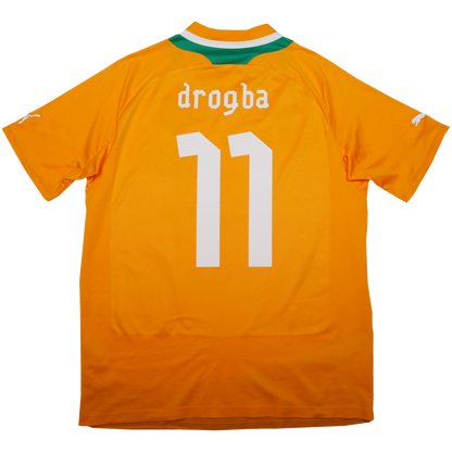 Ivory Coast 2012-13 Home Jersey Didier Drogba #11 Kit - (9/10) - L