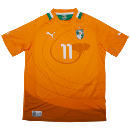 Ivory Coast 2012-13 Home Jersey Didier Drogba #11 Kit - (9/10) - L