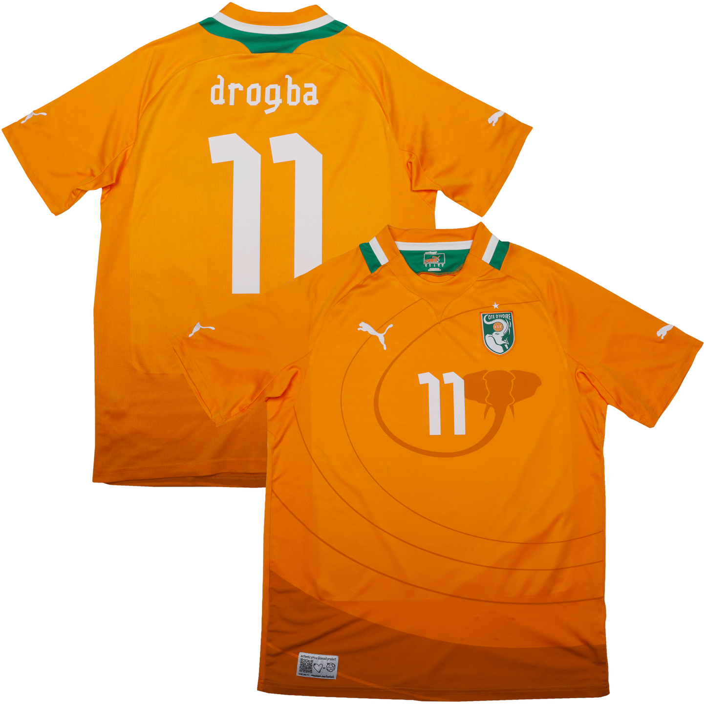 Ivory Coast 2012-13 Home Jersey Didier Drogba #11 Kit - (9/10) - L