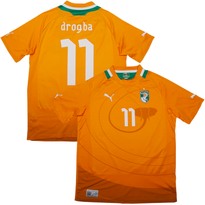 Ivory Coast 2012-13 Home Jersey Didier Drogba #11 Kit - (9/10) - L