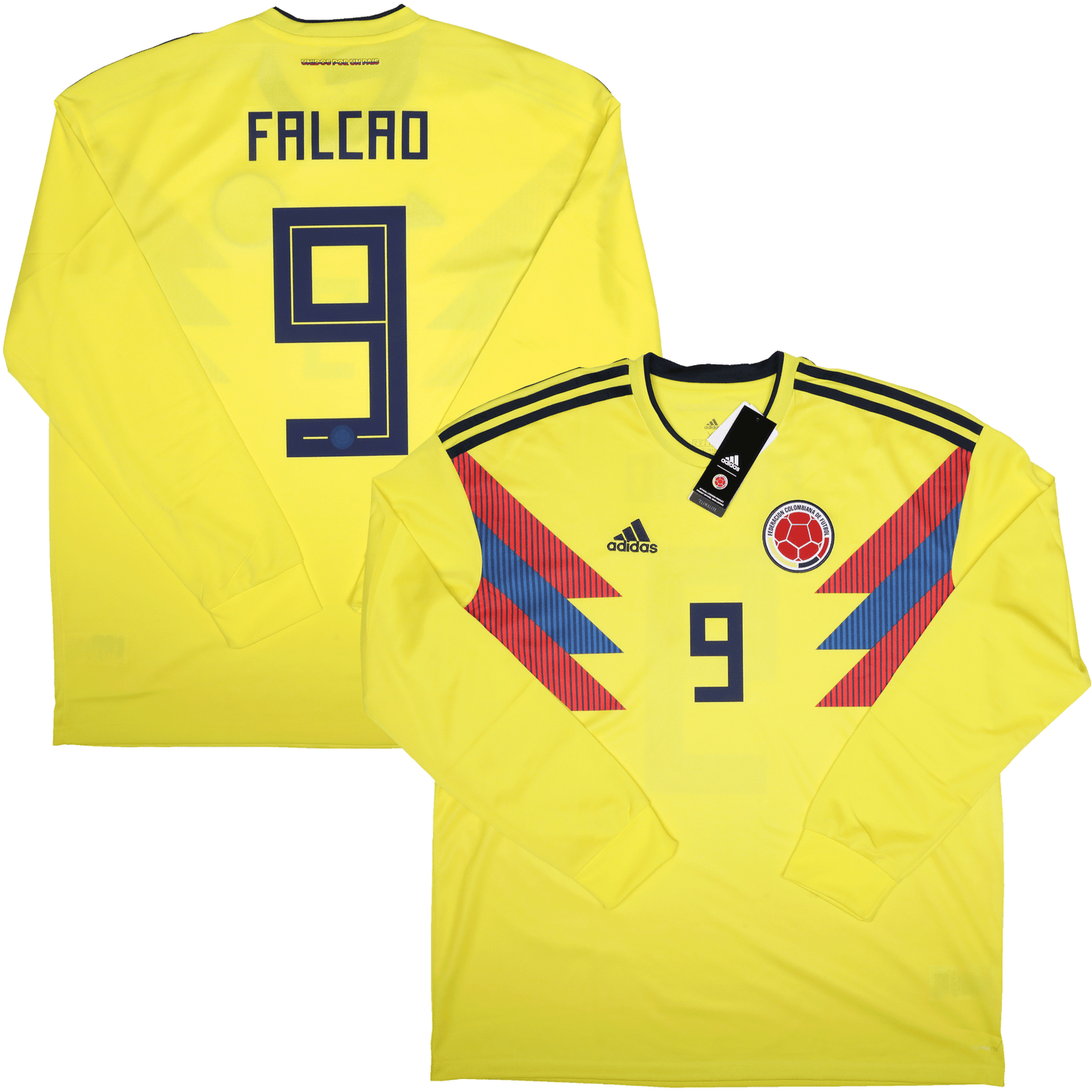 Colombia 2018 Home Jersey Radamel Falcao 9 L/S Kit - XL *BNWT*
