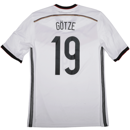 Germany 2014-15 Home Jersey Mario Gotze #19 2014 World Cup Kit - (9/10) - L