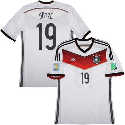 Germany 2014-15 Home Jersey Mario Gotze #19 2014 World Cup Kit - (9/10) - L