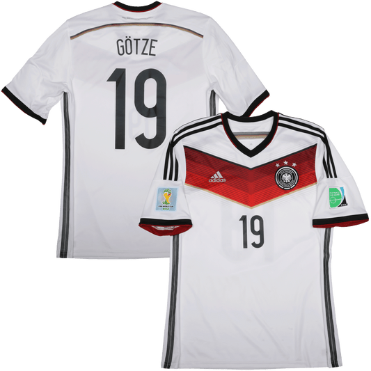 Germany 2014-15 Home Jersey Mario Gotze #19 2014 World Cup Kit - (9/10) - L