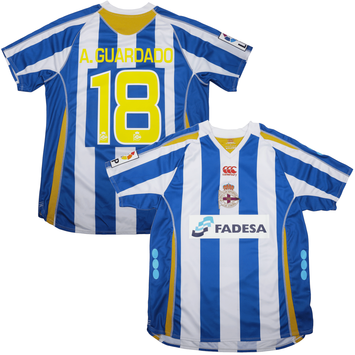 Real Club Deportivo La Coruna 2007-08 Home Jersey Andres Guardado #18 Kit - (7.5/10) - L