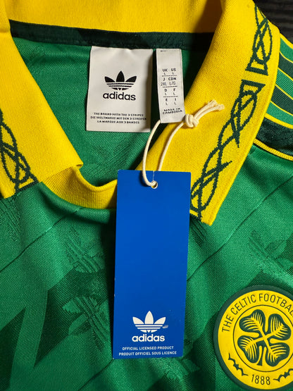 Celtic 2024-25 adidas Originals Lifestyler Retro Jersey L/S Green Kit - L *BNWT*