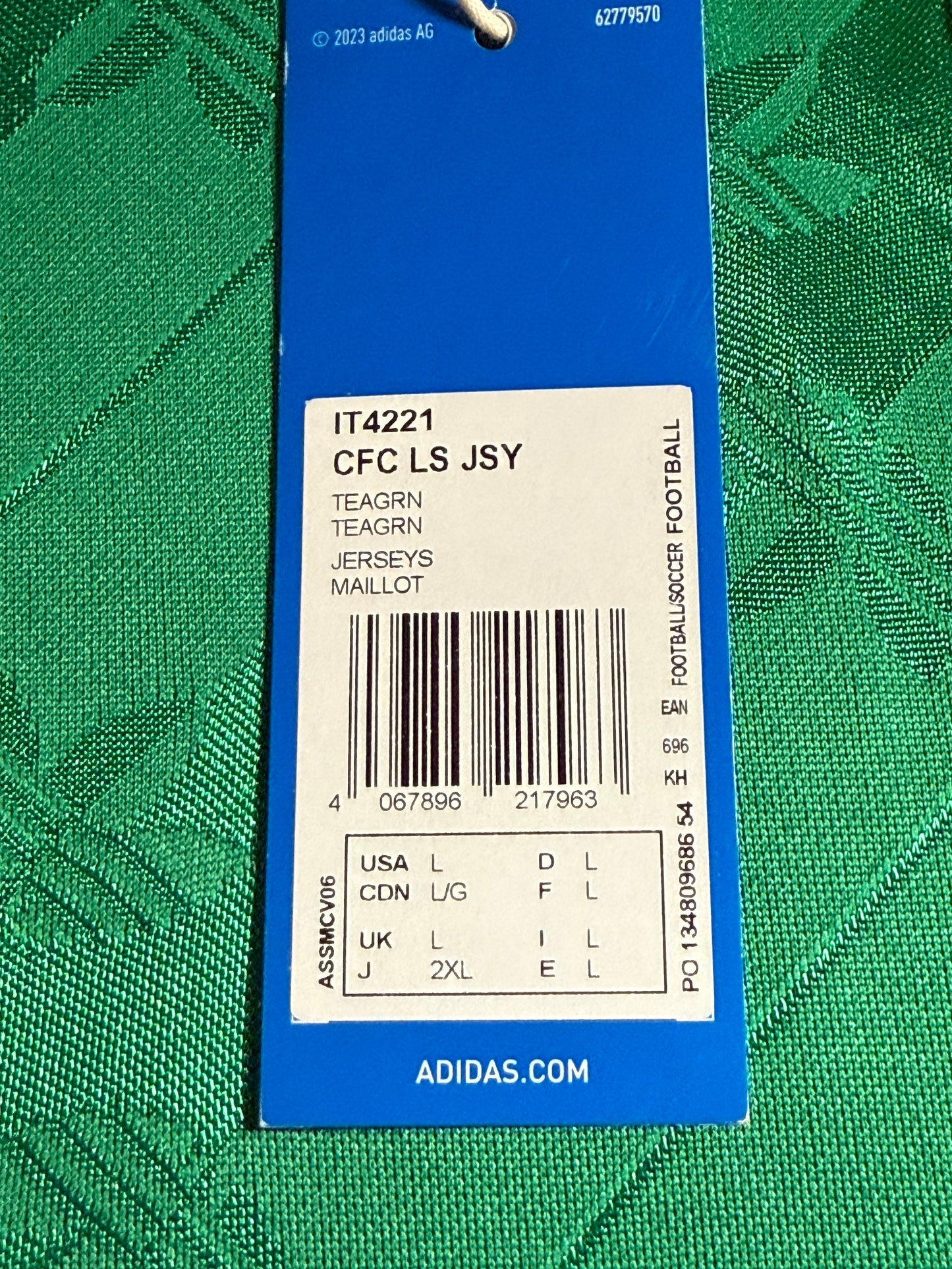 Celtic 2024-25 adidas Originals Lifestyler Retro Jersey L/S Green Kit - L *BNWT*