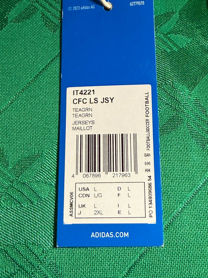 Celtic 2024-25 adidas Originals Lifestyler Retro Jersey L/S Green Kit - L *BNWT*