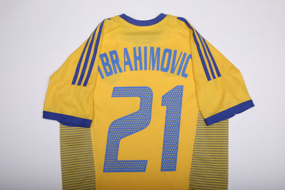 Sweden 2002-03 Home Jersey Zlatan Ibrahimovic #21 Kit - (8.5/10) - S