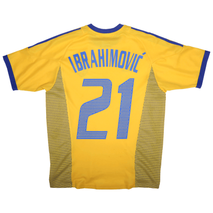 Sweden 2002-03 Home Jersey Zlatan Ibrahimovic #21 Kit - (8.5/10) - S