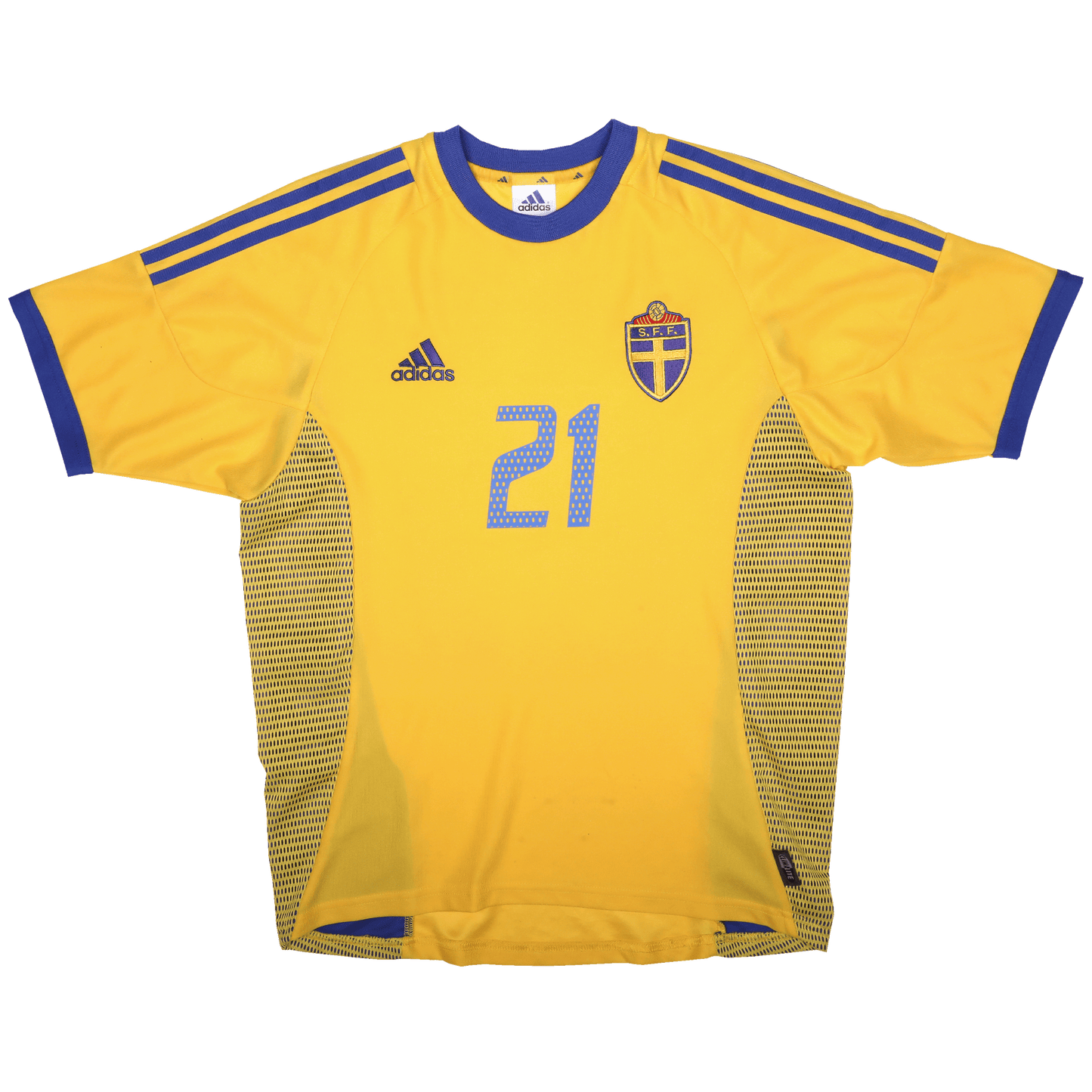 Sweden 2002-03 Home Jersey Zlatan Ibrahimovic #21 Kit - (8.5/10) - S