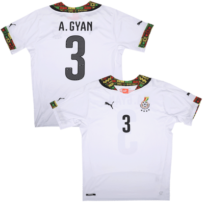 Ghana 2014-15 Home Jersey Asamoah Gyan #3 Kit - (9/10) - L