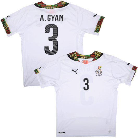 Ghana 2014-15 Home Jersey Asamoah Gyan #3 Kit - (9/10) - L