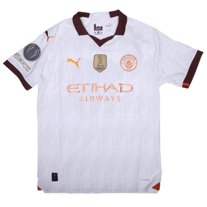 Manchester City 2023-24 Authentic Away Julian Alvarez #19 UCL Kit - L *BNWOT*