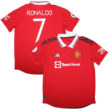 Manchester United 2022-23 Authentic Home Ronaldo #7 Kit - (9/10) - XL