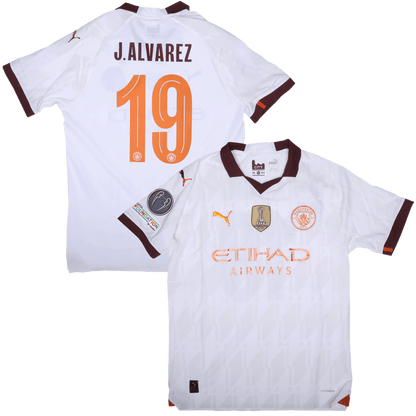 Manchester City 2023-24 Authentic Away Julian Alvarez #19 UCL Kit - L *BNWOT*