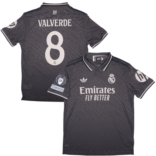 Real Madrid CF 2024-25 Authentic Third Federico Valverde #8 UCL Kit - L *BNWT*