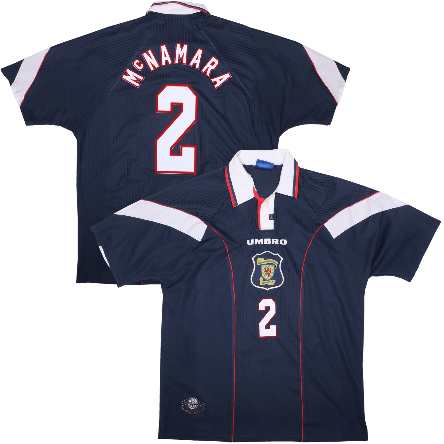 Scotland 1996-98 Home Jersey Jackie McNamara #2 Kit - (9/10) - XL