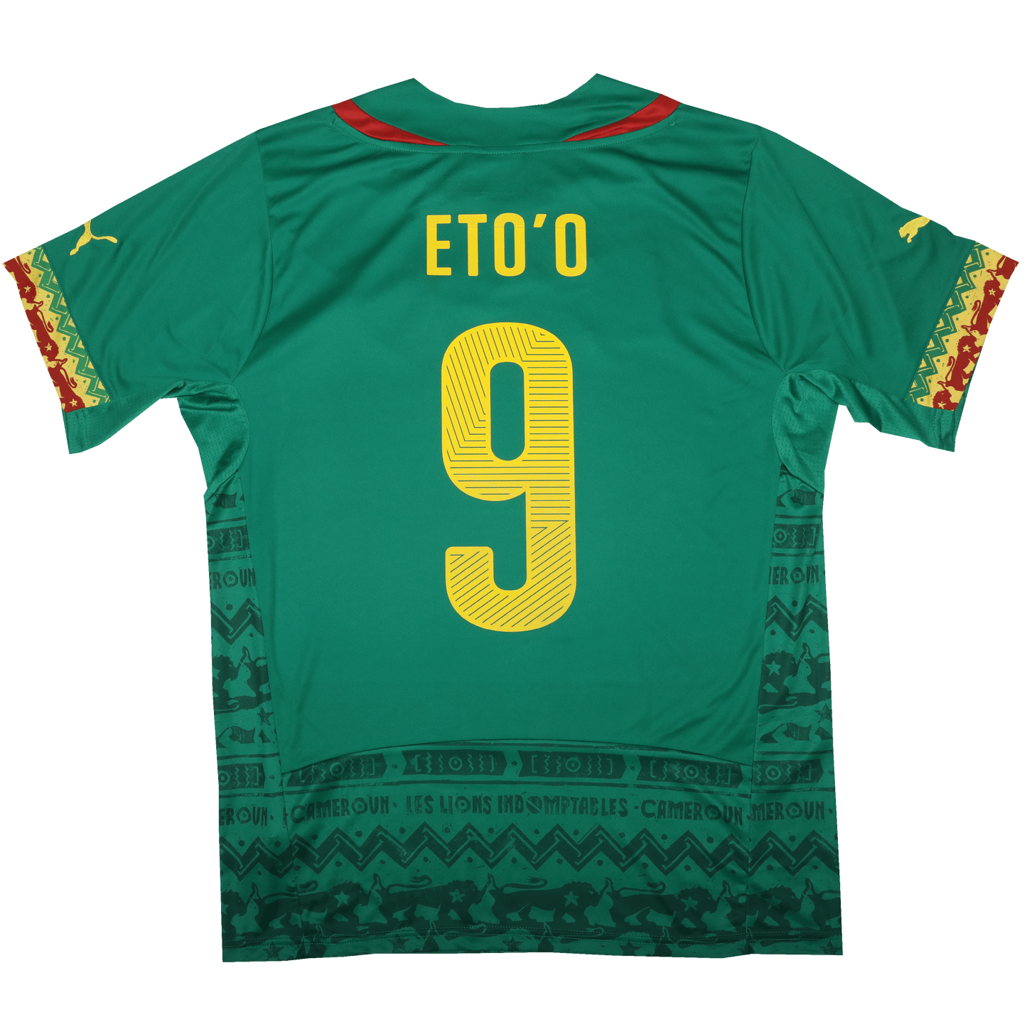 Cameroon 2014-15 Home Jersey Samuel Eto'o #9 Kit - (8.5/10) - L