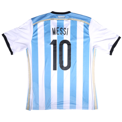 Argentina 2014 Home Jersey Lionel Messi #10 World Cup vs Netherlands Kit - (9/10) - XL