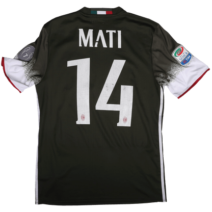 AC Milan 2016-17 Third *Match Worn* Matias Fernandez #14 Kit