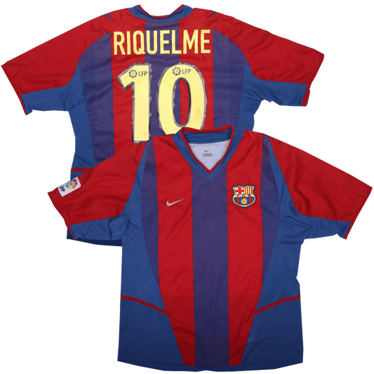 FC Barcelona 2002-03 Home Jersey Riquelme #10 Kit - (8/10) - M
