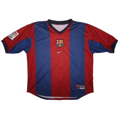 FC Barcelona 1998-99 Home Jersey Figo #7 Kit - (7/10) - L