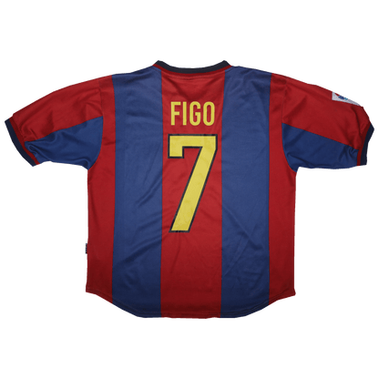 FC Barcelona 1998-99 Home Jersey Figo #7 Kit - (7/10) - L