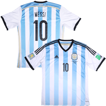 Argentina 2014 Home Jersey Lionel Messi #10 World Cup vs Netherlands Kit - (9/10) - XL