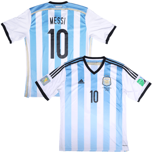 Argentina 2014 Home Jersey Lionel Messi #10 World Cup vs Netherlands Kit - (9/10) - XL
