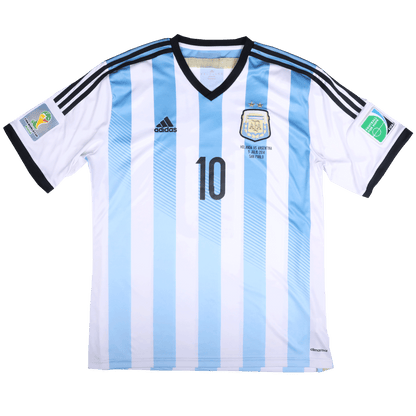 Argentina 2014 Home Jersey Lionel Messi #10 World Cup vs Netherlands Kit - (9/10) - XL