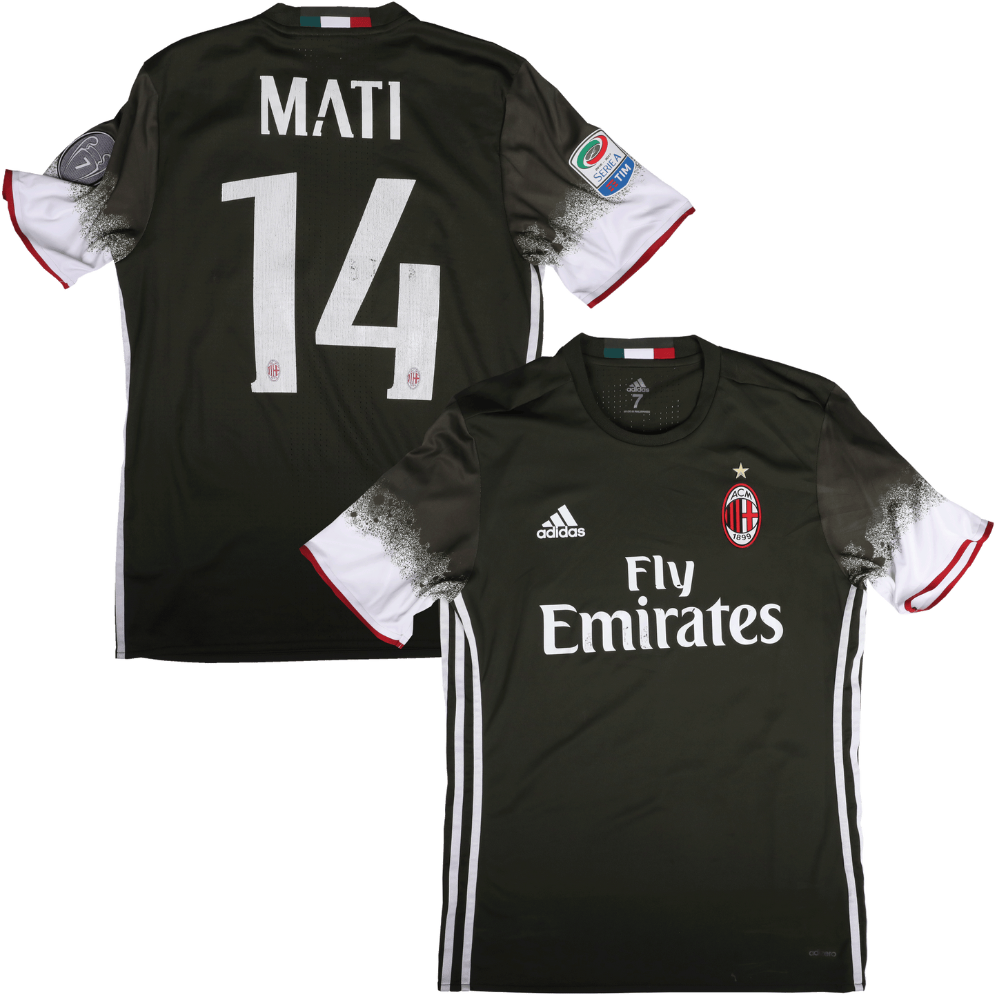 AC Milan 2016-17 Third *Match Worn* Matias Fernandez #14 Kit