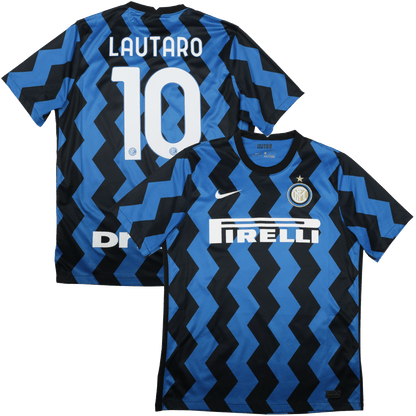 Inter Milan 2020-21 Home Jersey Lautaro #10 Kit - (9/10) - L